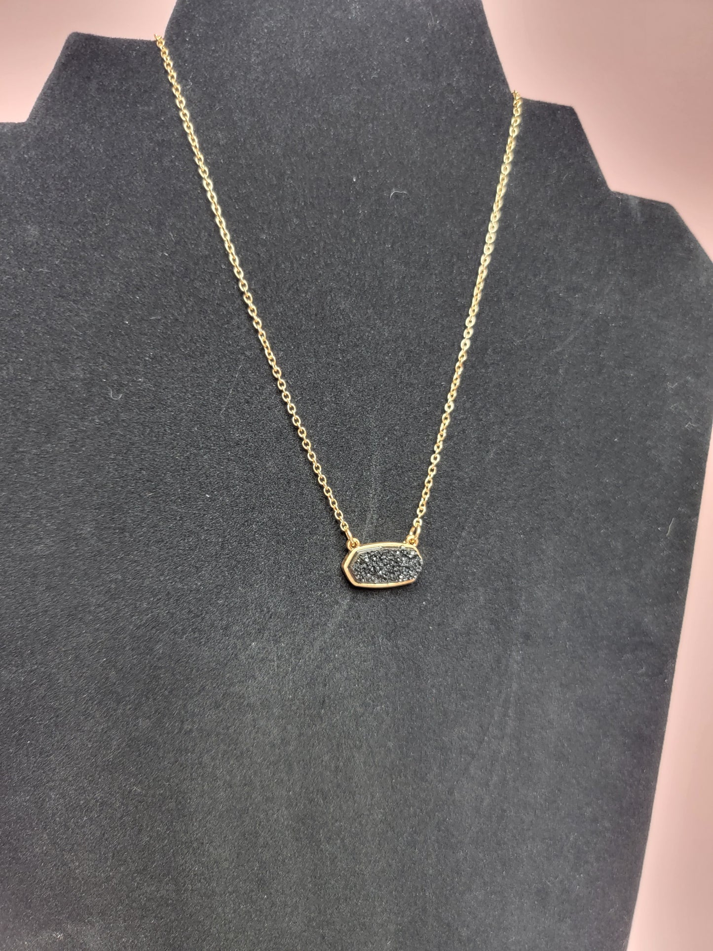 Black Stone Gold Necklace