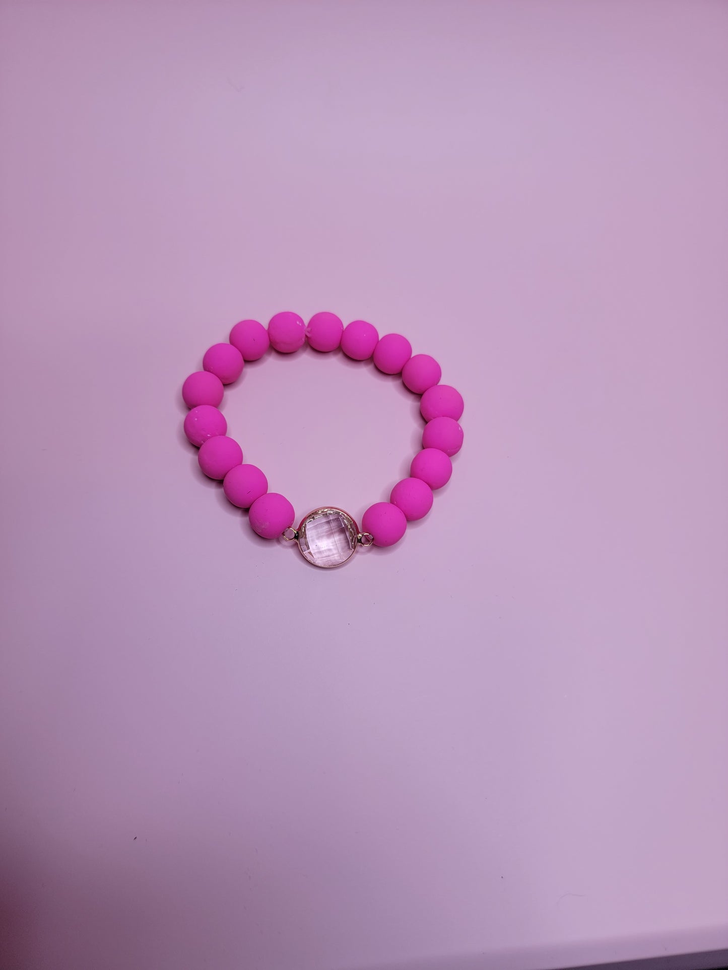 Hot Pink Clear Stone Bracelet