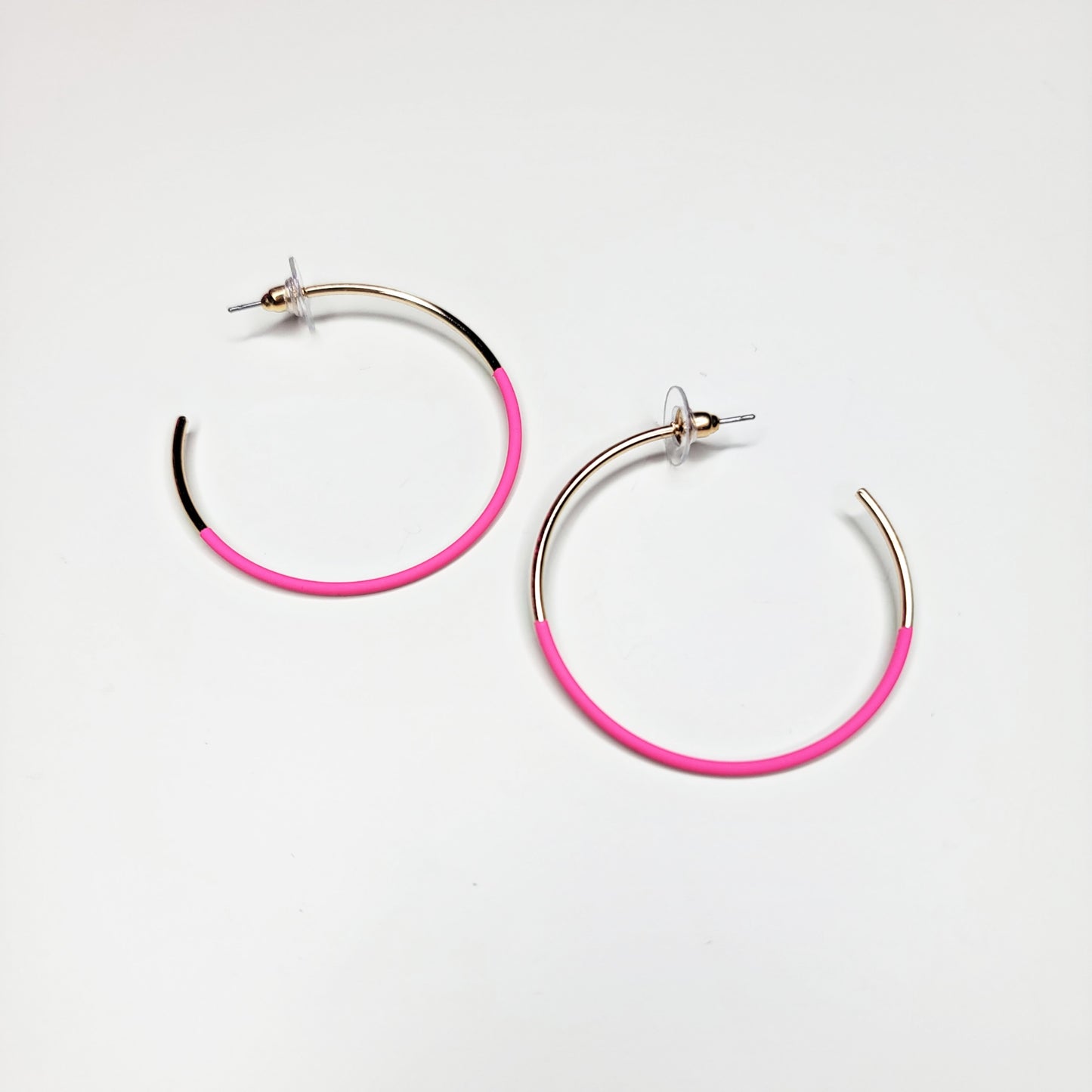 Painted Hoop Earrings Hot Pink